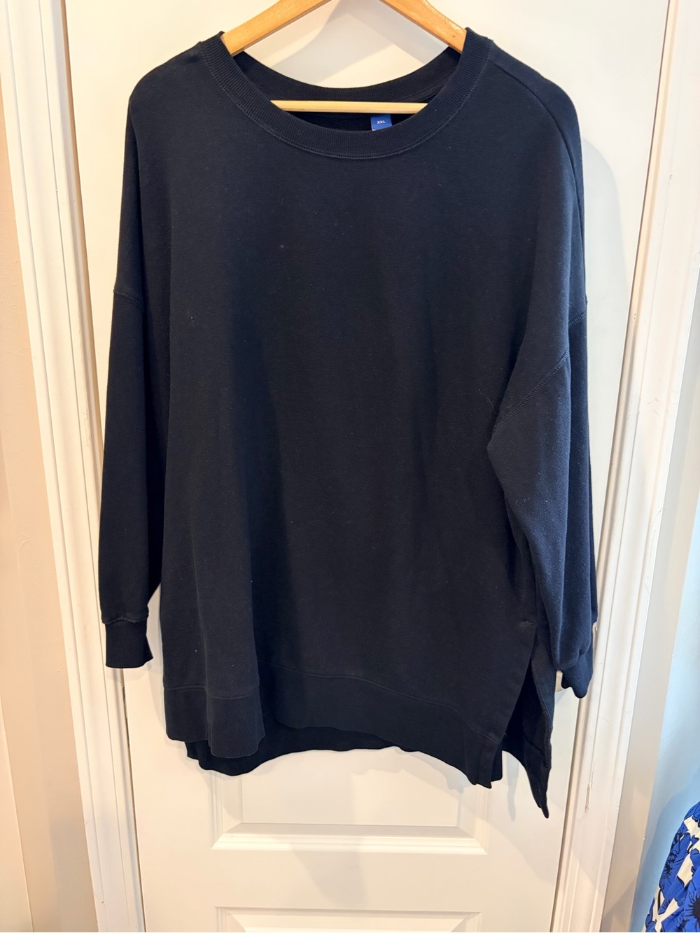 Old Navy Navy Oversized Tunic Crewneck Sweatshirt